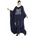 Designer Kaftan abaya with embroidery work- Navy Blue